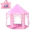 Детская шестиугольная сетчатая палатка, игровой домик для лазания в помещении, розовая палатка-замок принцессы для девочки