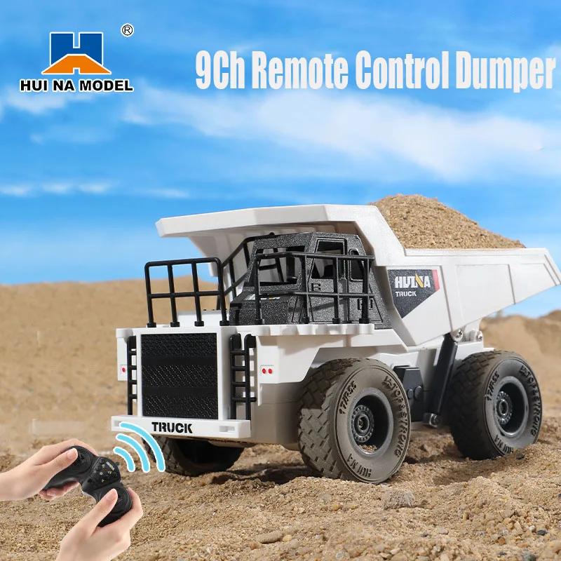 Huina RC Самосвал Экскаватор 1/24 RC Грузовик 9-канальное Дистанционное Управление Строительная Техника Грузовики Гусеничный Грузовик Строительные Игрушки для Мальчиков Подарок