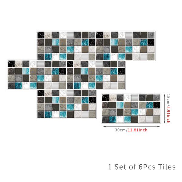 6 шт., маслостойкая наклейка для кирпичной плитки, наклейка на стену для кухни, самоклеющаяся водонепроницаемая наклейка для ванной, обои 15x30 см