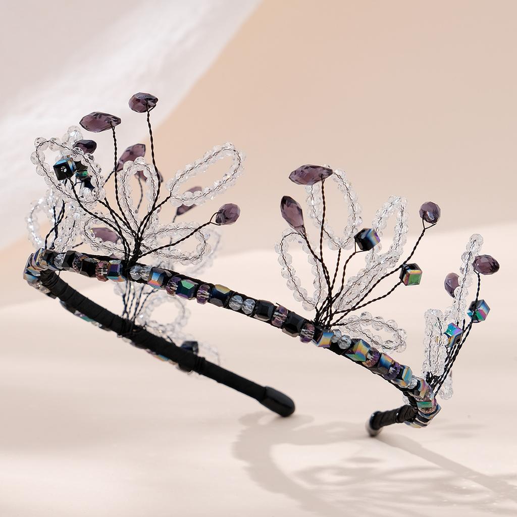 Accessories Fashionable and Versatile Birthday Headbands High-end Sweet and Cool Hair Accessories Women's Handmade Beaded Crystal Flower Headbands