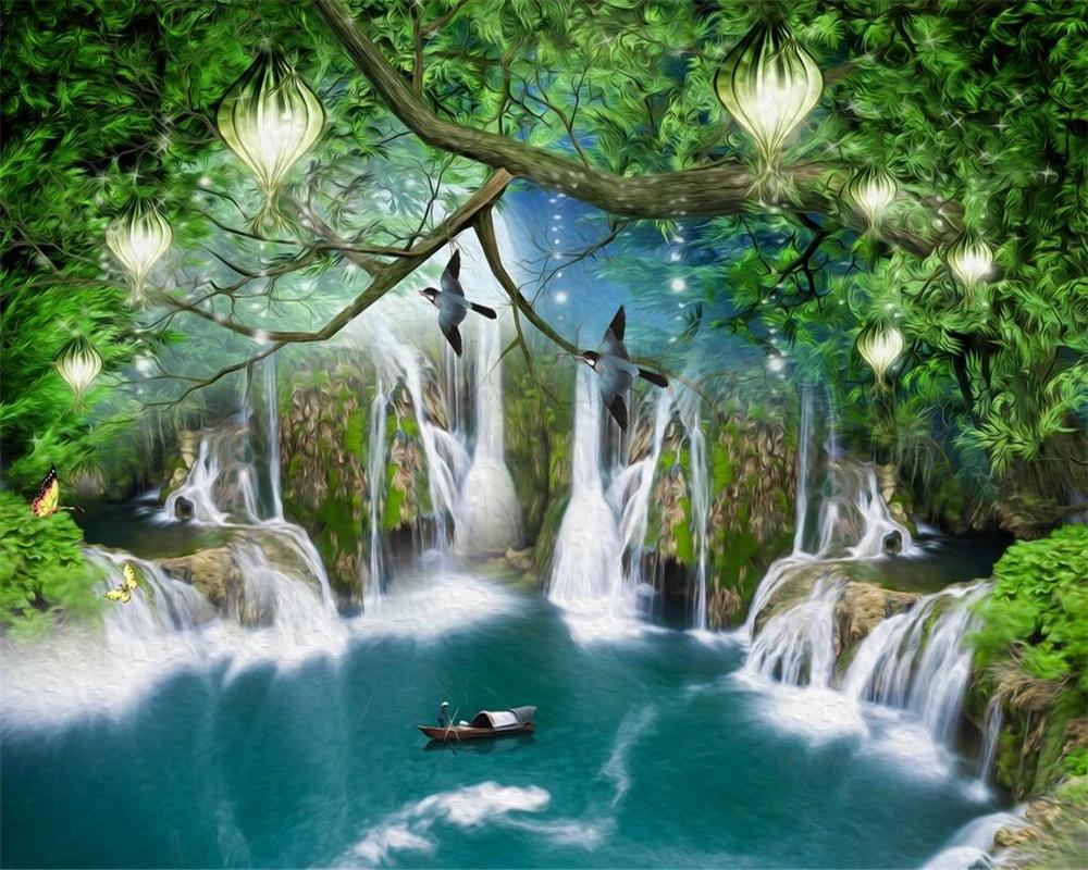 Фэнтезийные обои Лес Мультяшная фреска Фон для детской комнаты Домашний декор Гостиная Спальня ТВ 3D обои