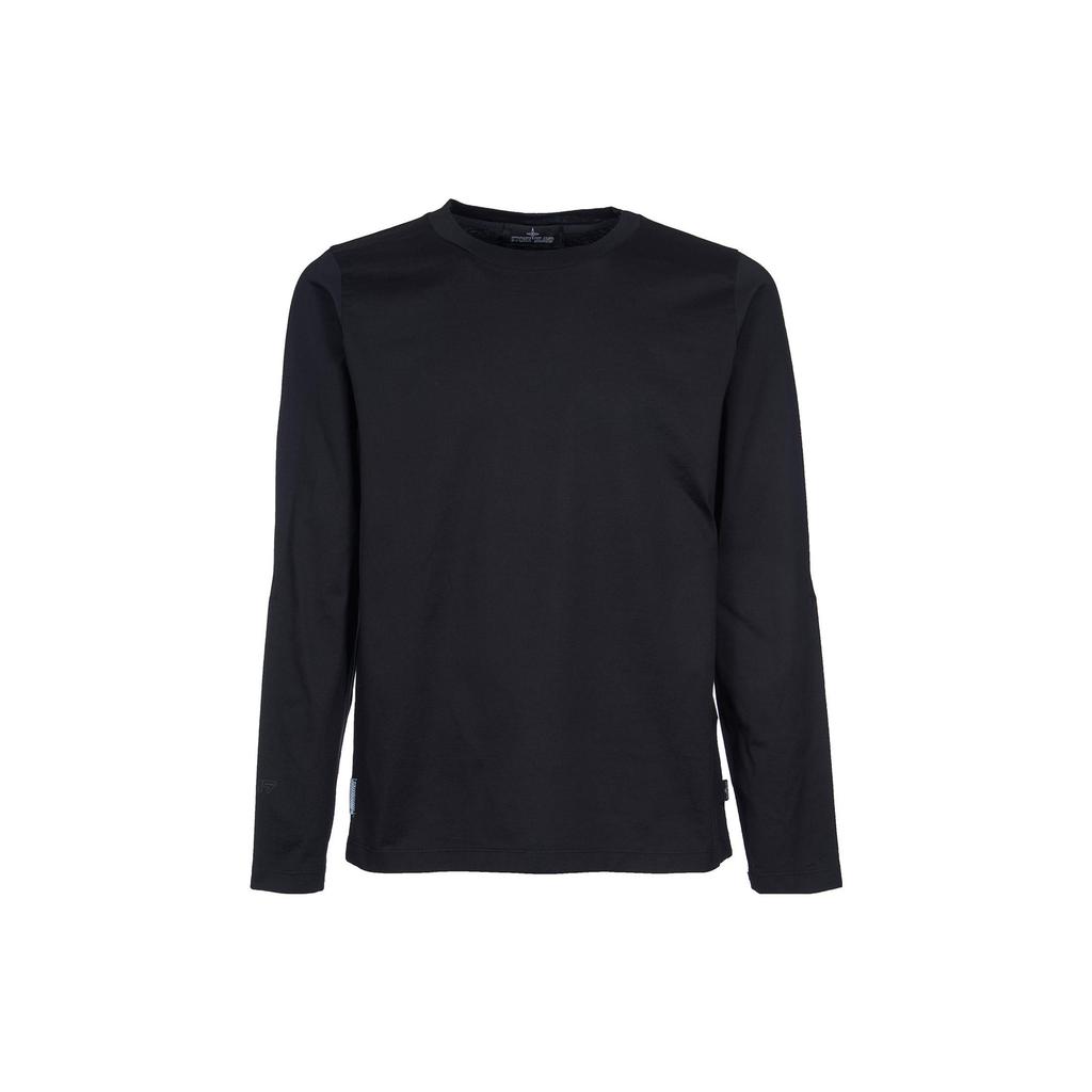 STONE ISLAND Однотонный свитер с длинным рукавом и круглым вырезом Мужской свитер Черный 78192021A-V0029