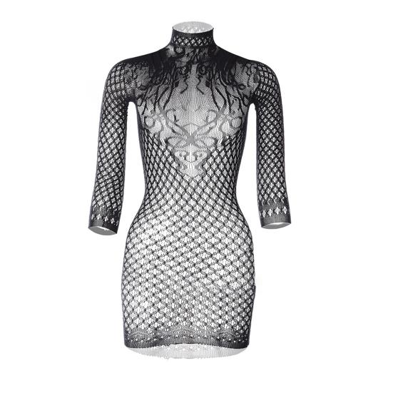 Women's Sleeve Mesh Bodycon Mini Dress Long Cover Up Dress Backless