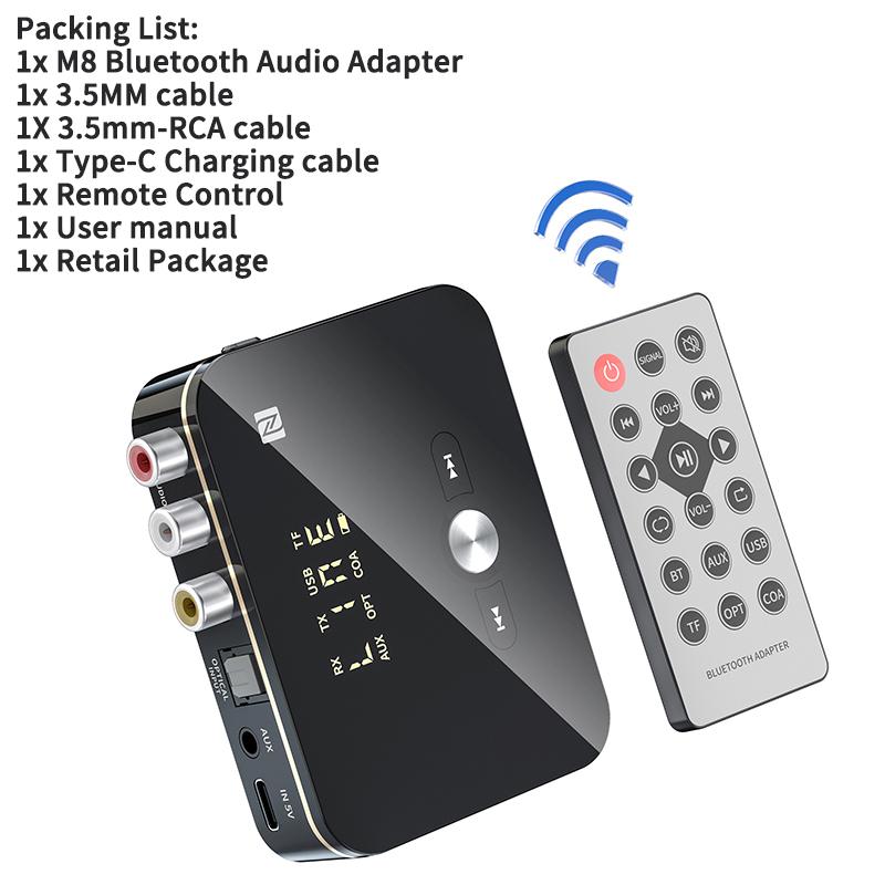 NFC Bluetooth 5,0 аудиоадаптер 3,5 мм AUX RCA беспроводной приемник-передатчик оптический/коаксиальный музыкальный адаптер для ТВ ПК автомобильный динамик