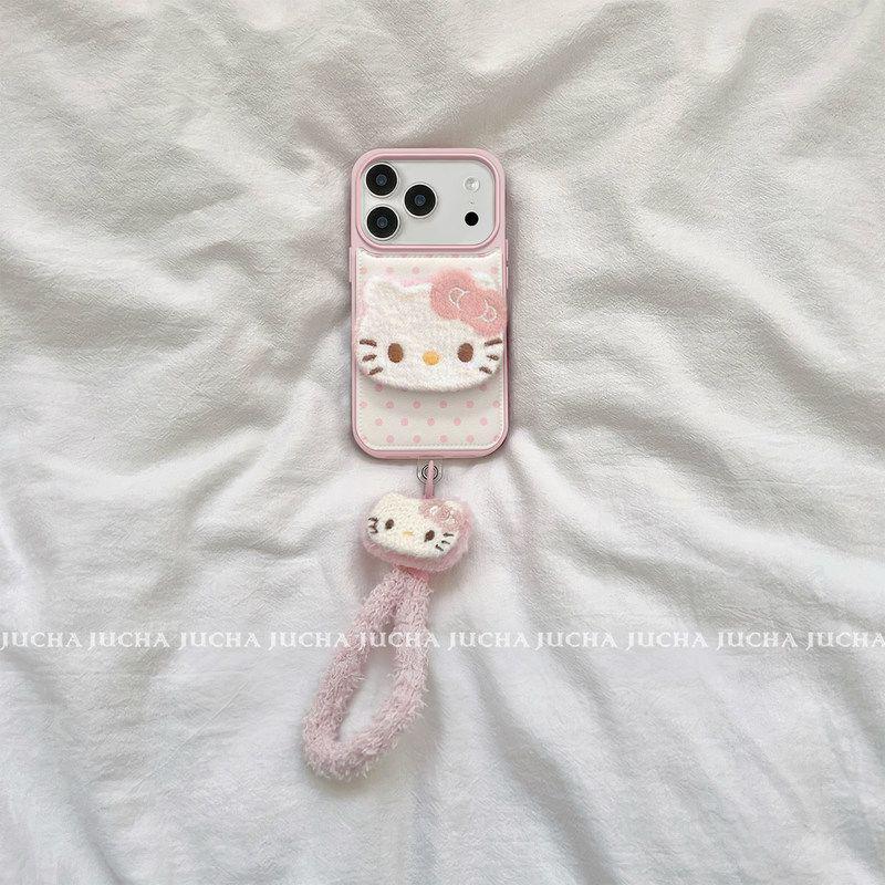 Чехол Hello Kitty в горошек для iPhone 16/15, 17promax - Стильный осенне-зимний дизайн