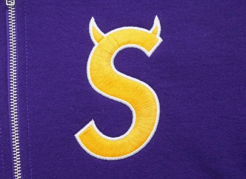 Supreme Devil S Logo Zip Up Hooded Sweatshirt "Purple"
