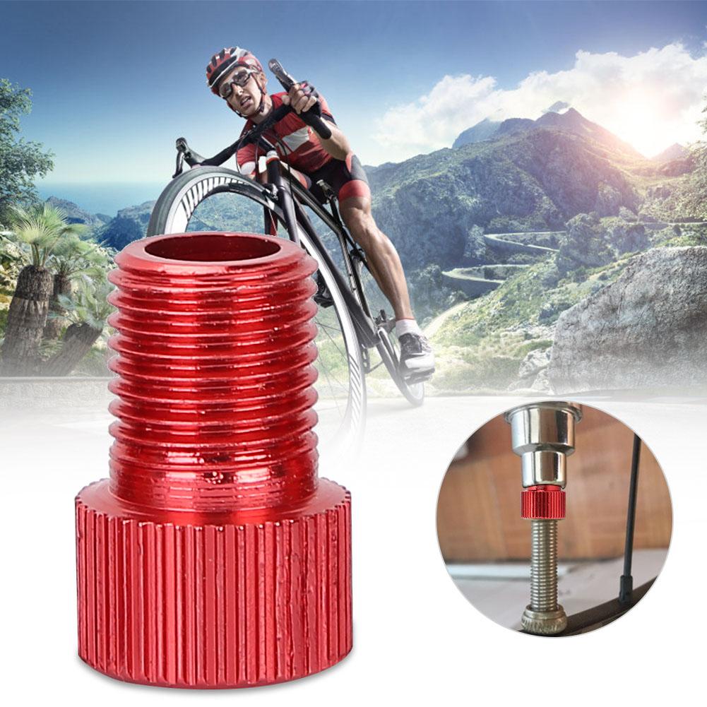 4pcs Road Bike Bicycle Motorcycle Air Pump Adapter for Presta to Schrader Converter (Red)