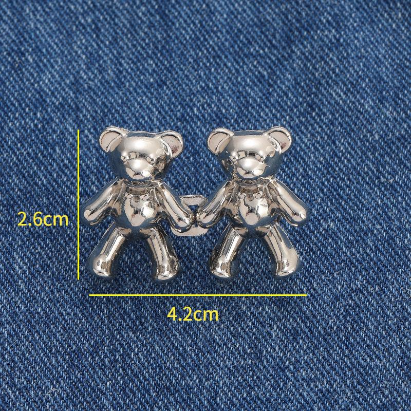 Пряжки для джинсов с мишкой из цинкового сплава, джинсовые брюки, Пряжка для уменьшения талии, полезные инструменты для талии, аксессуары для брюк