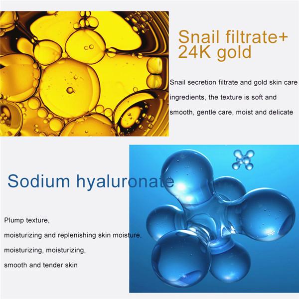 Крем для лица с 24-каратным золотом и улиткой для ухода за сухой кожей, осветляющий коллагеновый крем против морщин, антивозрастной отбеливающий увлажняющий крем