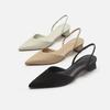 2024 New Women's Shoes Slingback High Heels Fashionable Shallow Office Solid Color Professional Hot Selling Slip-on Sandals