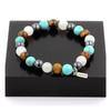 Stones and Minerals. Hematite + Tiger Eye + Moonstone + Turquoise Bead Bracelet Made In France.