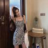 2023 Women's Sexy Zebra Pattern Slim Autumn Suspender Dress - Stylish & Size-Inclusive