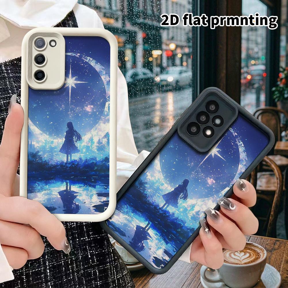 Чехол для телефона: 2D плотный защитный чехол с бортиками для Samsung Galaxy A34 A35 M05 M06 S20 S22 S21 FE Plus 5G, эффект отражения воды, подарок на Рождество и Хэллоуин