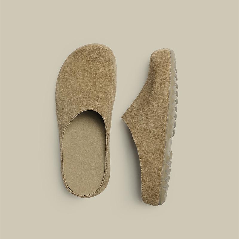 One Pedal ThickSoled Outer Wear Casual Bag Head Half Slippers Women'S Autumn Retro Lazy Boken Slippers Tide
