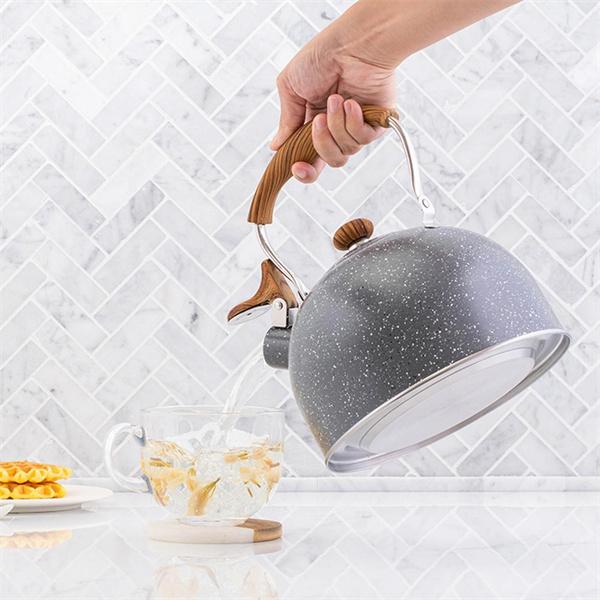 Чайник со свистком, чайник из нержавеющей стали с термостойкой ручкой для всех плит