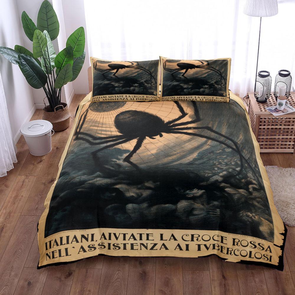 Brown Big Spider Duvet Cover Set King Queen Double Full Twin Single Size Duvet Cover Pillow Case Bed Linen Set