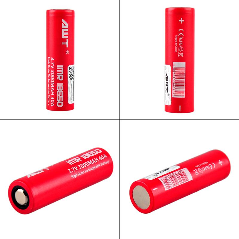 1 шт. AWT 18650 3000MAH 40A 3.7V аккумуляторная батарея красная батарея