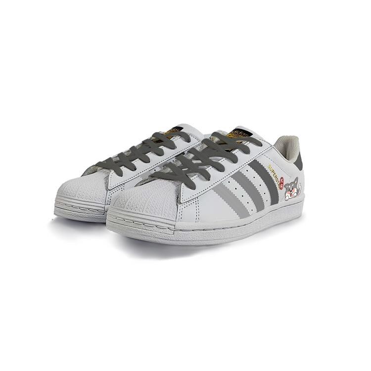 adidas Оригинальные SUPERSTAR Кожаные Нескользящие Низкие Скейтбордические Кроссовки Унисекс Белые EG4958(Команда183-)