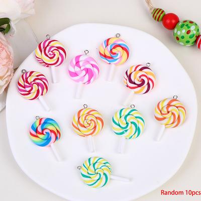 10 шт. Разноцветные Мягкая Глина Имитация Леденцов Подвески-Шармы Для Женщин Девочек DIY Ожерелья Серьги Аксессуары для Украшений