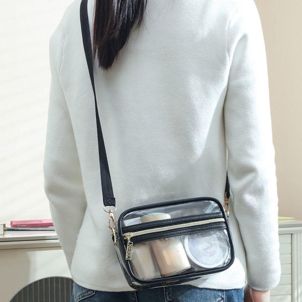 Waterproof PVC Crossbody Bag Adjustable Shoulder Strap Clear Messenger Bag  Unisex