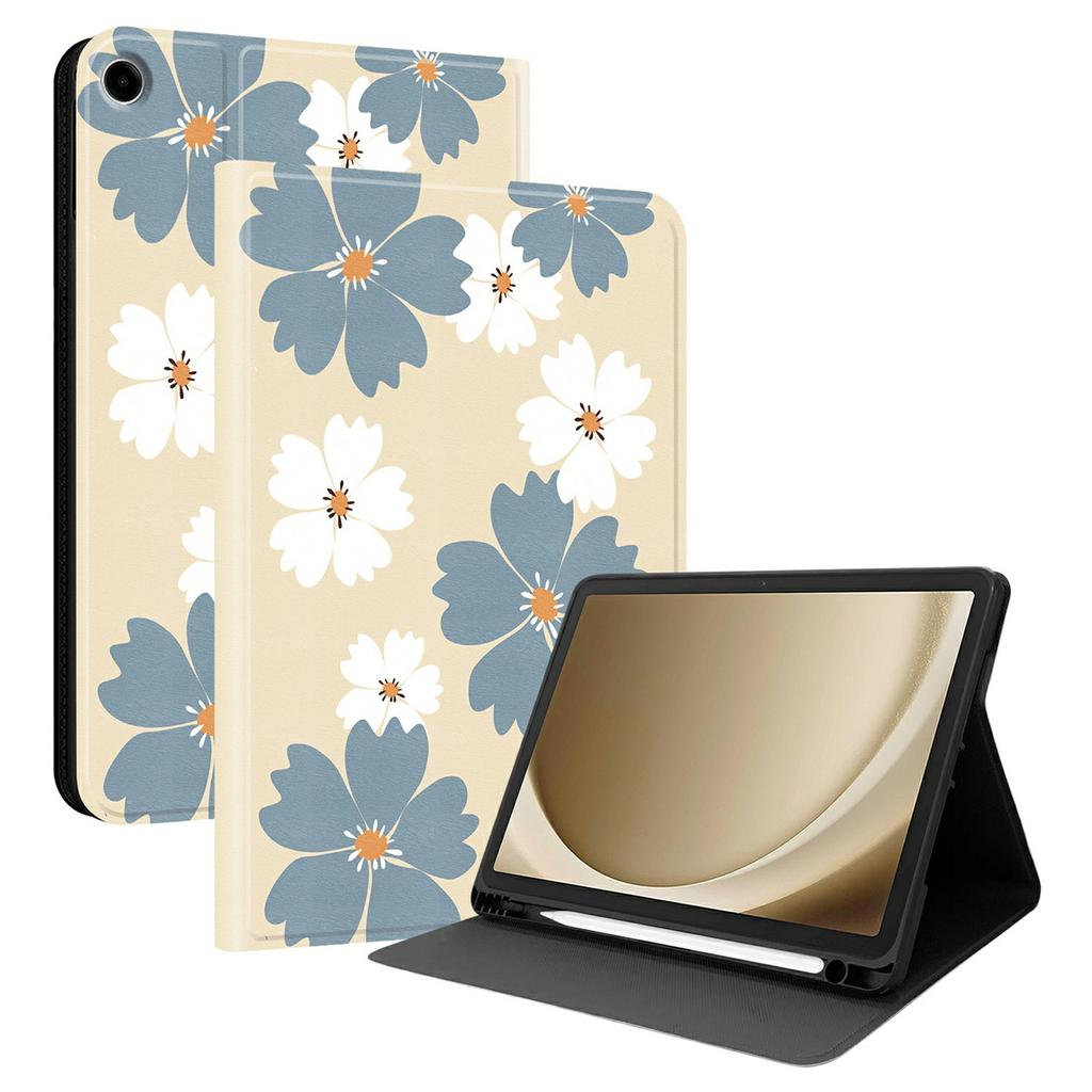 Чехол из ПУ кожи для Samsung Galaxy Tab A11+ / Tab A9+ с принтом, чехол-подставка для планшета со слотом для стилуса (Стилус не входит в комплект)