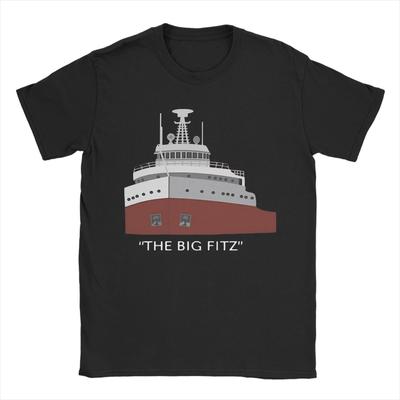 Мужская футболка Edmund Fitzgerald Новинка Чистый хлопок Футболка с коротким рукавом Футболки с изображением Большого корабля С круглым вырезом Топы для взрослых