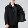 Мужское кашемировое пальто для мужчин среднего и пожилого возраста, утепленное повседневное шерстяное пальто свободного покроя, ветровка, мужская одежда на осень и зиму