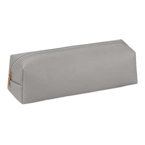 Пенал Прочная сумка-карандаш из искусственной кожи с гладкой молнией Компактная портативная сумка для канцелярских принадлежностей для дома и школы