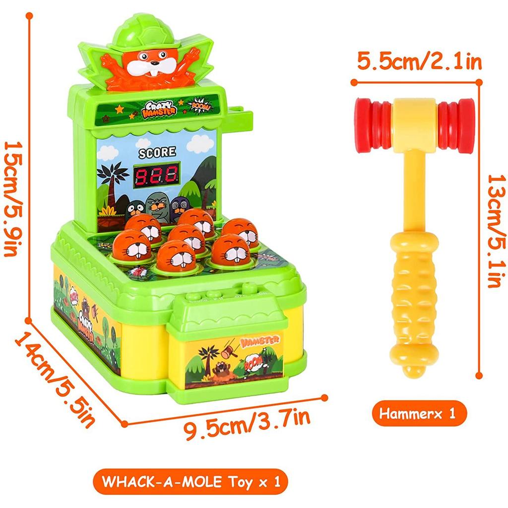 Mini Whack A Mole Game,Hammering Toys,Mini Electronic Arcade Game for Toddlers Ages 3 and Up,Developmental Game Interactive Toy Gift for Boys Girls