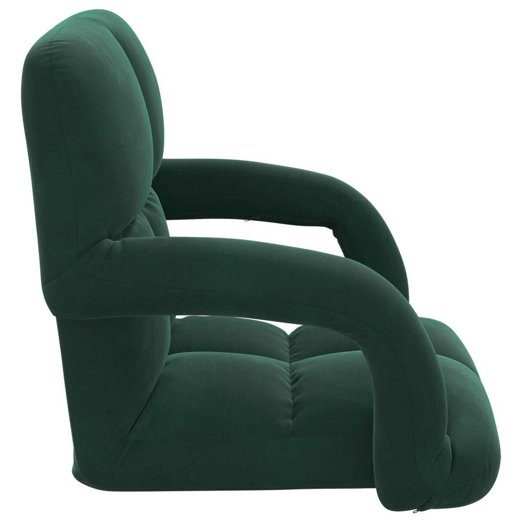 Adjustable Floor Chair Dark Green Velvet