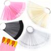 1Set False Nail Tips Fan Nature Nail Art Display Practice Tool Transparent Nail Capsule Fake Nail Manicure Acrylic UV Gel Polish