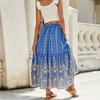 Женские юбки макси с цветочным принтом, летние платья-трубы, длинная плиссированная пляжная юбка А-силуэта