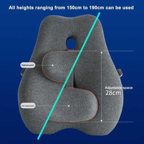 Подушка для спинки стула с эффектом памяти, подушка для поясничной поддержки с регулируемым ползунком, эргономичная поддержка спины для офисных работников, водителей автомобилей, геймеров