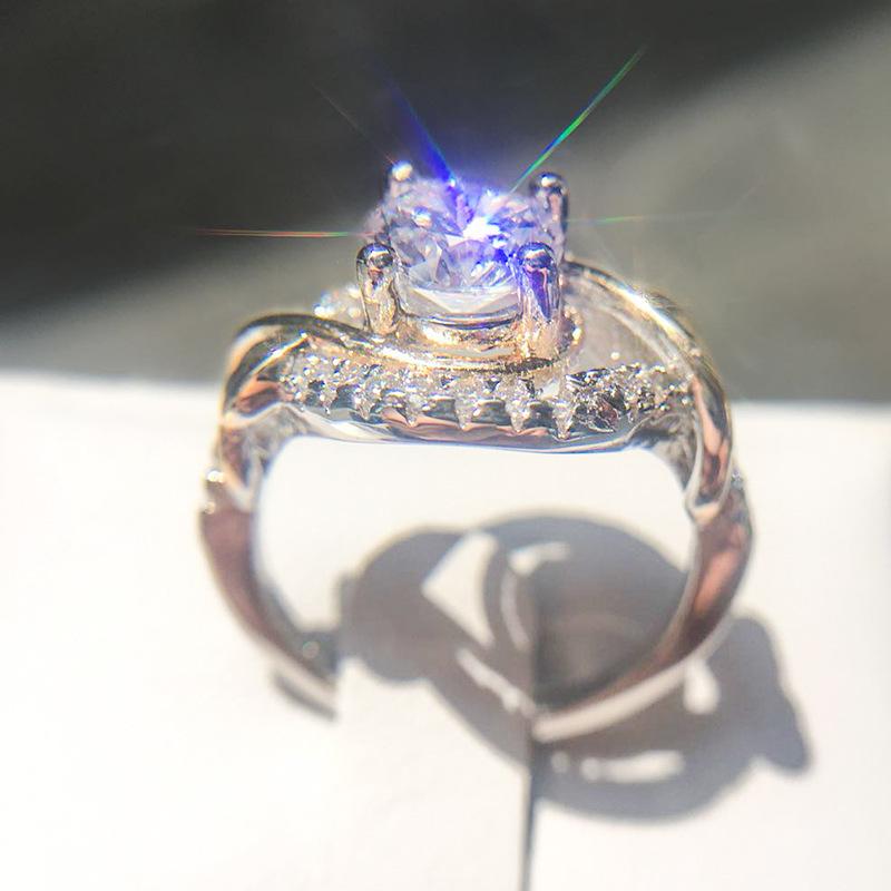 New Jewelry, Eight Hearts And Eight Arrows, Zircon Gold Group, Diamond Color Retention Flower Ring