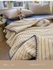 Cotton color woven striped shell edge soybean washable machine washable air conditioning summer cool quilt (multiple colors to choose from)