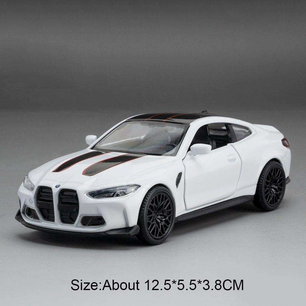 1:36 Миниатюрная модель Bmw M4 M3 Игрушки Литой сплав Автомобиль Открывающиеся двери Сплавной кузов Резиновые шины С инерционным механизмом Транспортное средство Украшения для дома