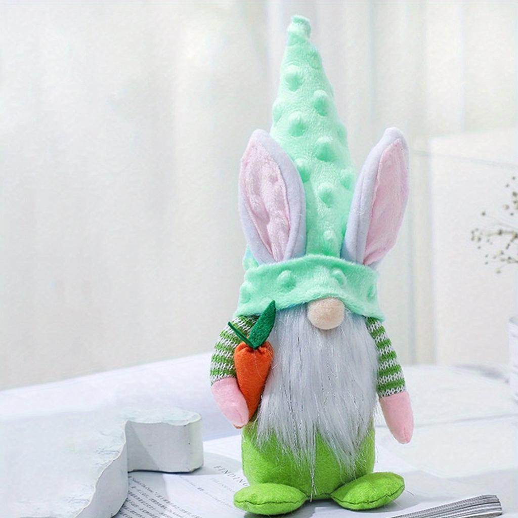 Пасхальный Гном-Заяц с Пасхальным Яйцом - Ручная Работа, Безликая Плюшевая Кукла-Гном, Подарок для Девочки, Декор Комнаты и Весеннее Украшение для Помещения