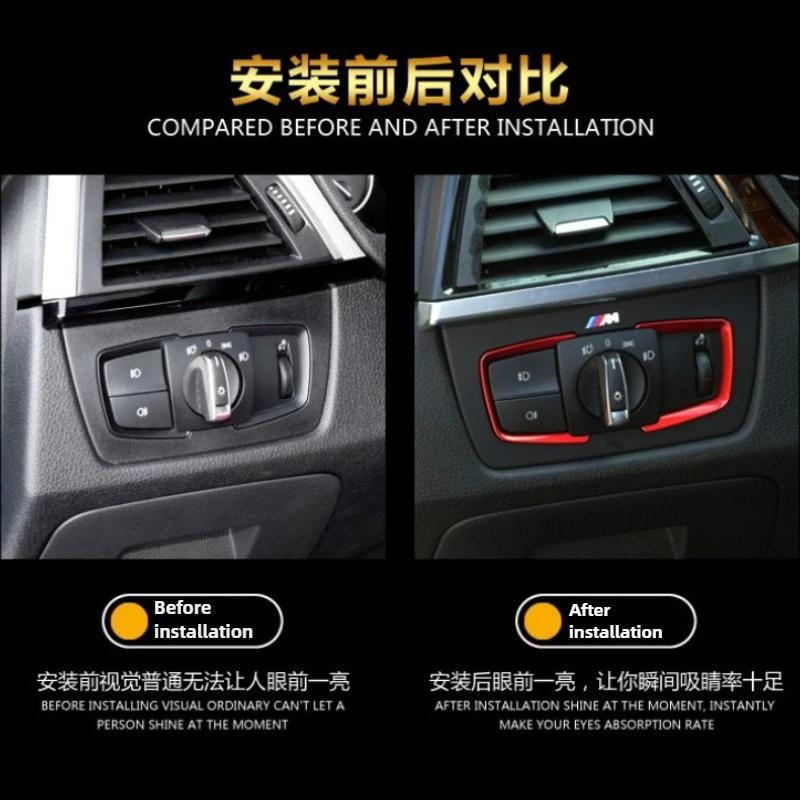 Рамка панели переключателя фар автомобиля для BMW 1 2 3 4 серии X5 X6 F22 F30 F31 F32 F33 F15 F16 320 328 наклейка отделка крышки аксессуары