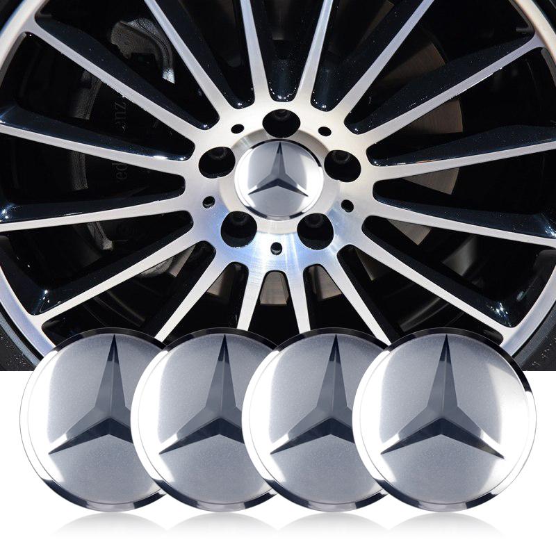 4 шт. 56 мм Декоративные наклейки на центральные колпачки дисков для Mercedes Benz AMG A B C E G CLASS CLA W211 W203 W204 W210 W124 W205