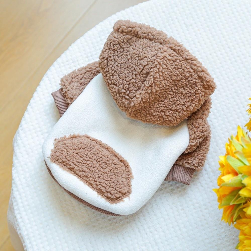 Warm Insulation Pet Sweatshirt Leash Buckle Plushie Dog Clothes Winter Pet Hoodie Outdoor Walks