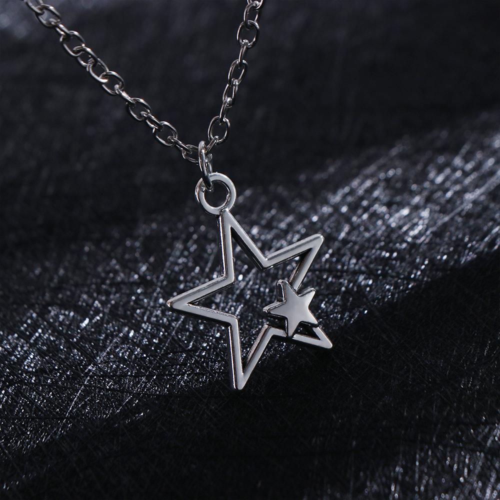 Полый чокер звезда кулон ожерелье корейская ключичная цепочка для женщин мужчин