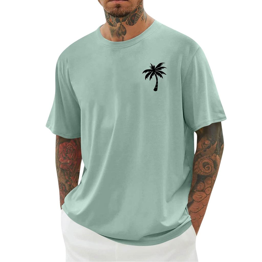 Men's Hawaii Printed T-Shirt Men's Loose Casual Short Sleeve Top