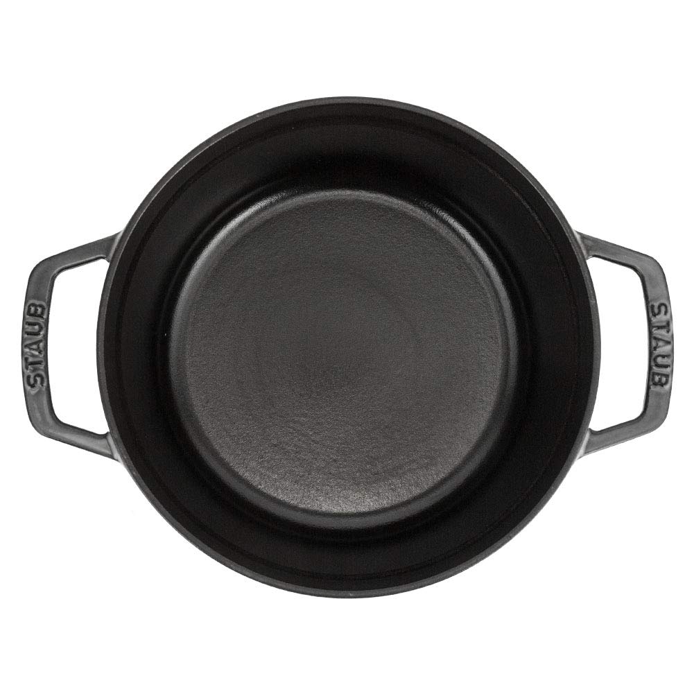 Staub Pico Cocotte Round 22 см Графитовый серый 1102218 Двуручная кастрюля Эмалированная кастрюля Rund Brater Графитовый серый Pico Cocotte Pot Стильная кухонная утварь Кухня
