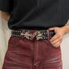 Hip-hop Black Rivet Belt Goth Jeans Belt Fashion Heart Waistband Unisex