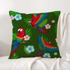 Tropical Parrots Flowers Palm Leaves Cushion Cover Natural Linen Organic Fabric DoubleSided Printing Breathable Perfect  Decor