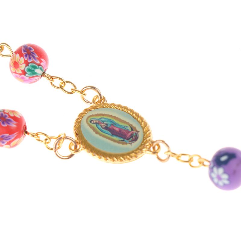 Браслет из четок с бисером Католическая подвеска Дева Мария Христианские религиозные украшения