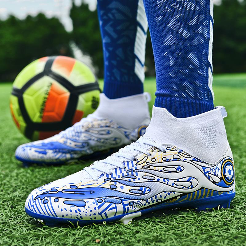 Football Shoes Unisex Football Boots High -top Socks, Long Nails, Artificial Lawn Training Youth Football Shoes for Kids