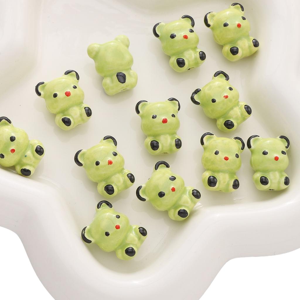 16x19mm Pickup Bear Ceramic Hand-painted Bead For DIY Bracelets Necklaces Jewelry Making
