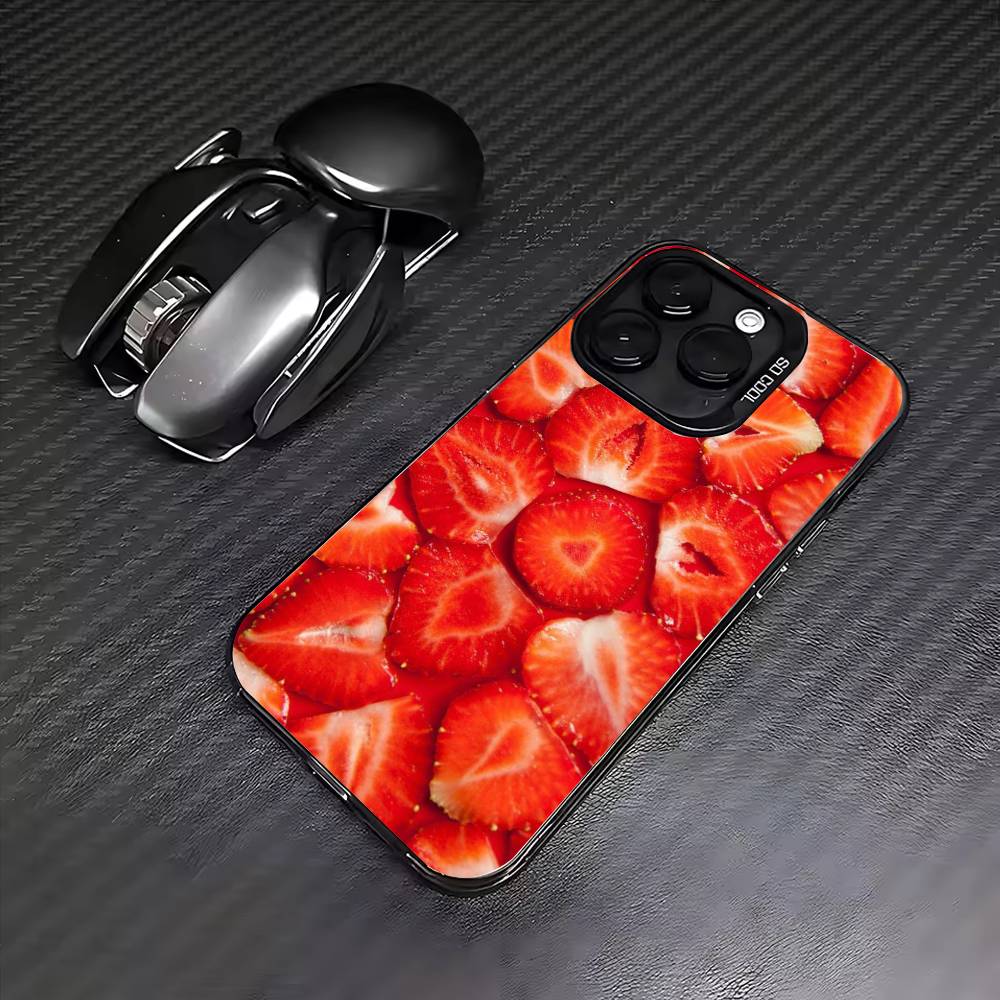 Чехол для телефона с рисунком из свежих фруктов и овощей Для iPhone17,16,15,14,13,12,11 Plus,Pro Max Цветной Посеребренный Внутренний Чехол