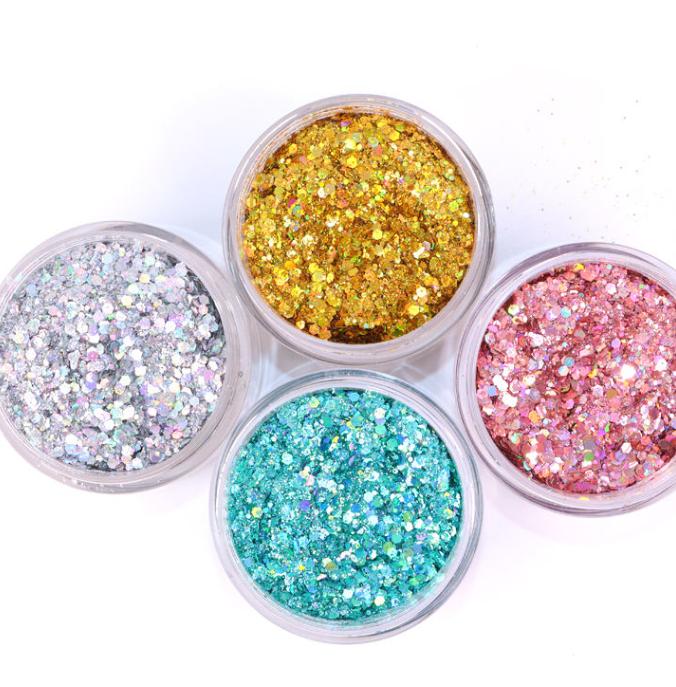 Christmas Craft 24 Bottles Holographic Chunky Glitter for Art Nail Slime Tumbler Jewelry Making Epoxy Resin Sequin Flake Sparkle
